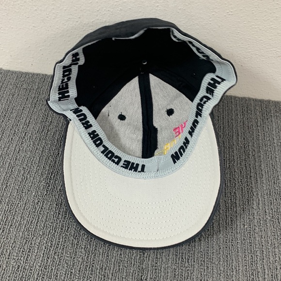 The Color Run Fitted Hat Unisex Black Pink Yellow Blue Embroidered Stretch Cap - Picture 9 of 12